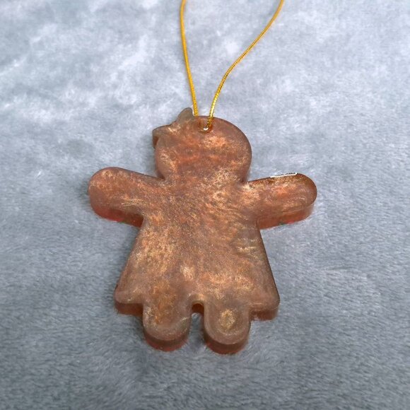 Handmade Resin Gingerbread Man & Woman Christmas Ornaments Set Of 4 Hand Painted - Picture 8 of 10